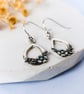 Teardrop Flower Earrings, Recycled Silver Earrings, Nature Inspired - Image 2