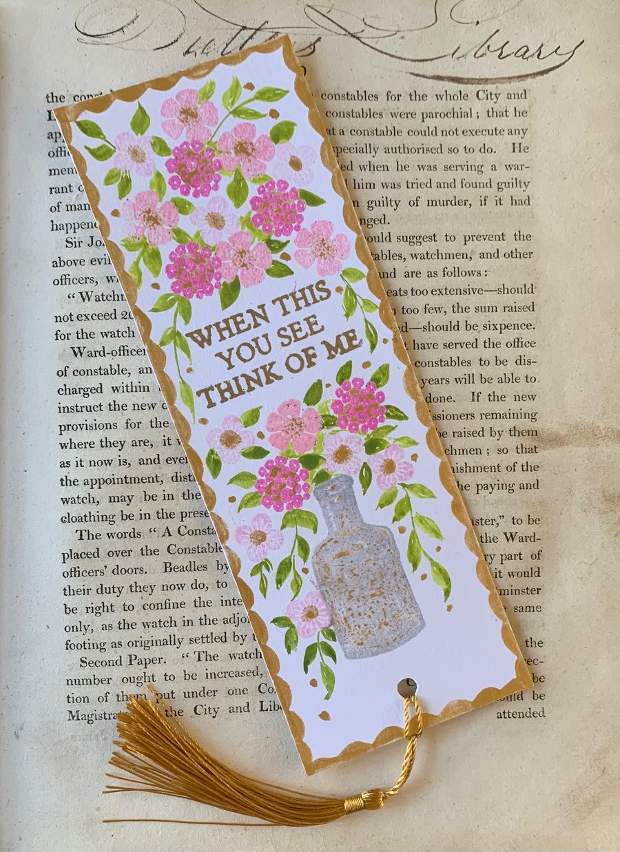 When This You See Think of Me Handmade Bookmark