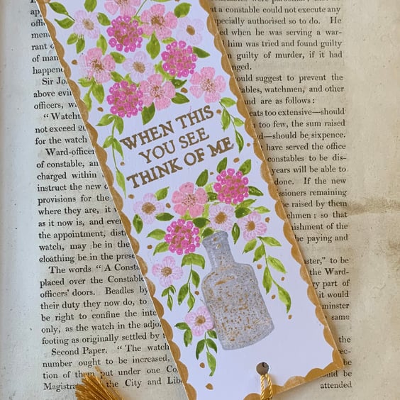When This You See Think of Me Handmade Bookmark