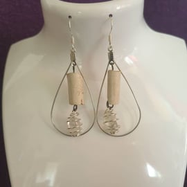 Pipe Stem Tear Drop Earrings