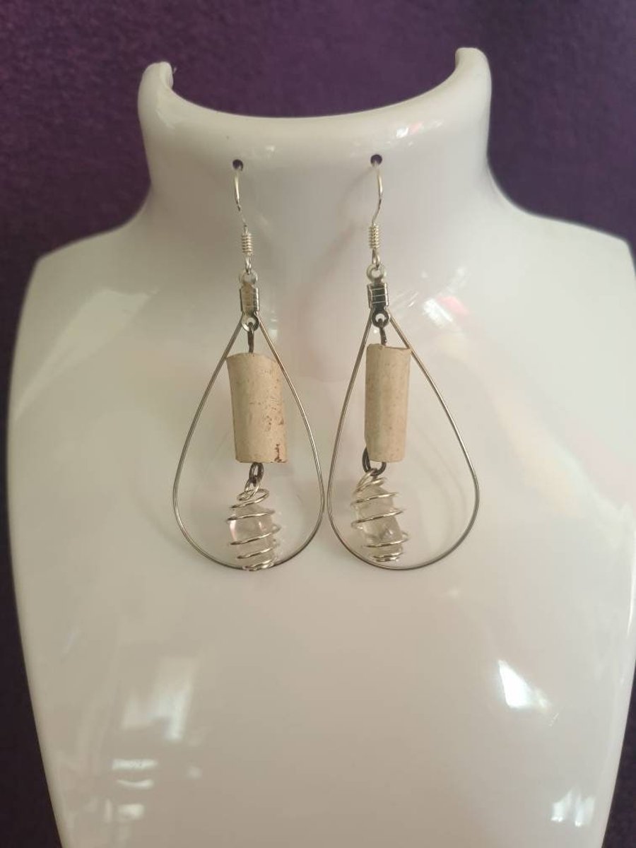 Pipe Stem Tear Drop Earrings