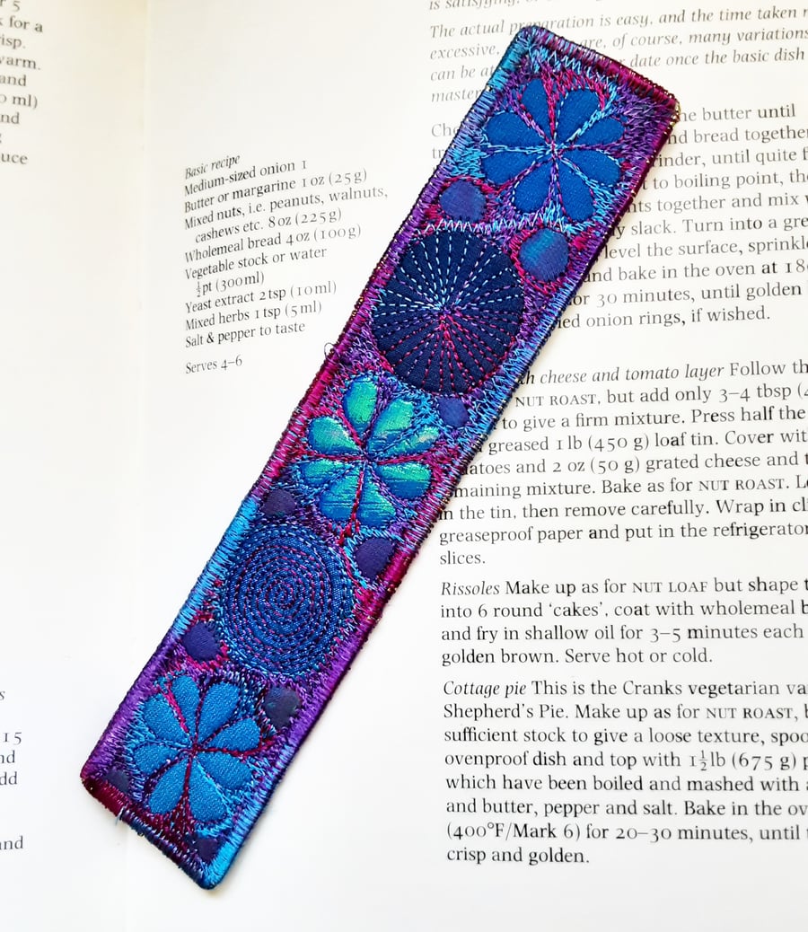 Textile Bookmark Free Machine Embroidery 