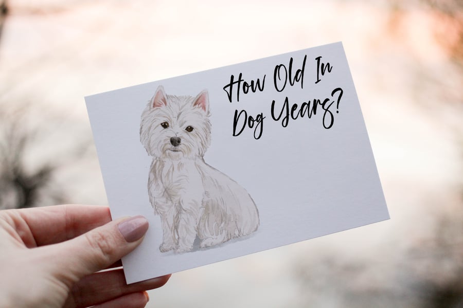 Westie Dog Birthday Card, Dog Birthday Card, Personalized