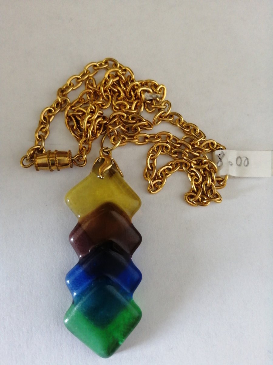 Diamonds Fused Glass Rainbow Pendant