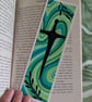 Handmade Green Swirl Sword and Leaves Bookmark