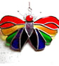 Butterfly Suncatcher Stained Glass Rainbow Handmade 128