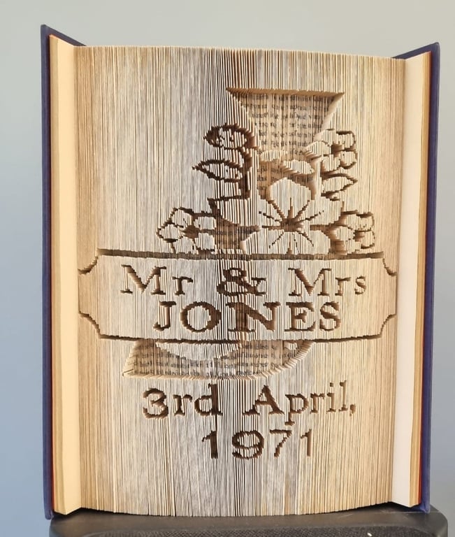 Floral Letter CUSTOM 180 Cut & Fold Book Folding Pattern - EMAILED PDF PATTERN