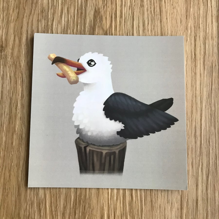 Sea Gull Square Post Card Print