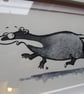 Tiny Art: Badger – original art, framed watercolour painting - Image 2
