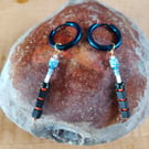 Minimalist bead earrings with stainless steel huggie hoops