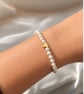 Freshwater Pearl and Gold Heart Bracelet.