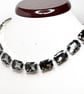 Black Crystal Choker, Georgian Collet Silver Necklace, Anna Wintour Inspired.