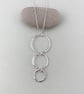 Hammered Sterling Silver Triple Circle Necklace - Image 4