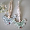 Painted Wooden Bird Hanging Decoration 'Joy' 