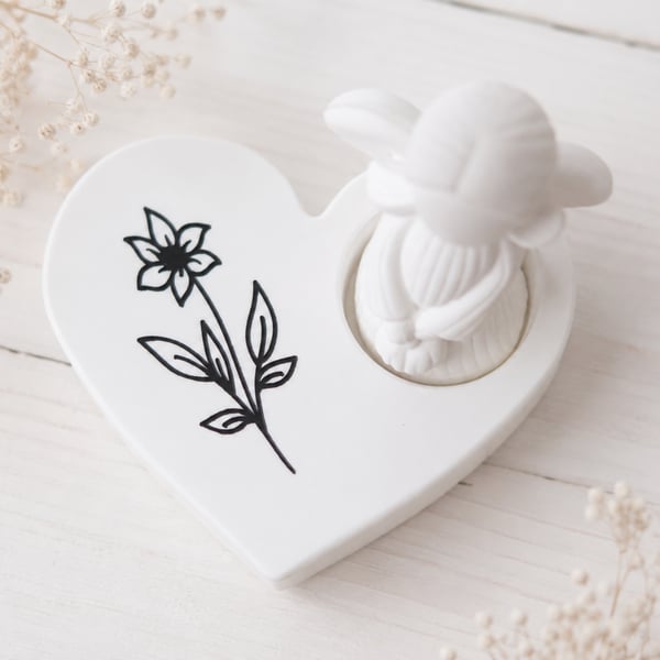 Handmade Angel Decoration on Heart Base