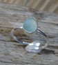 Sterling silver bezel set sea glass ring , Size P - Image 3