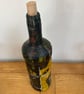 Hand Painted Cat Bottle Vase Black & Gold Cat Art Decor Upcycled Cat Lover Gift - Image 4