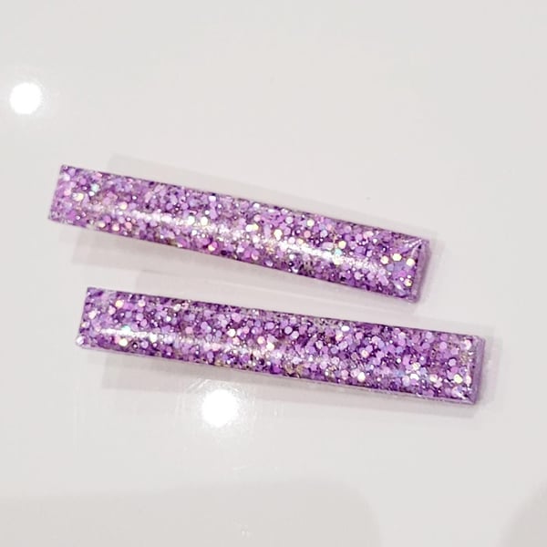 Purple Lilac Sparkle Hair Clips