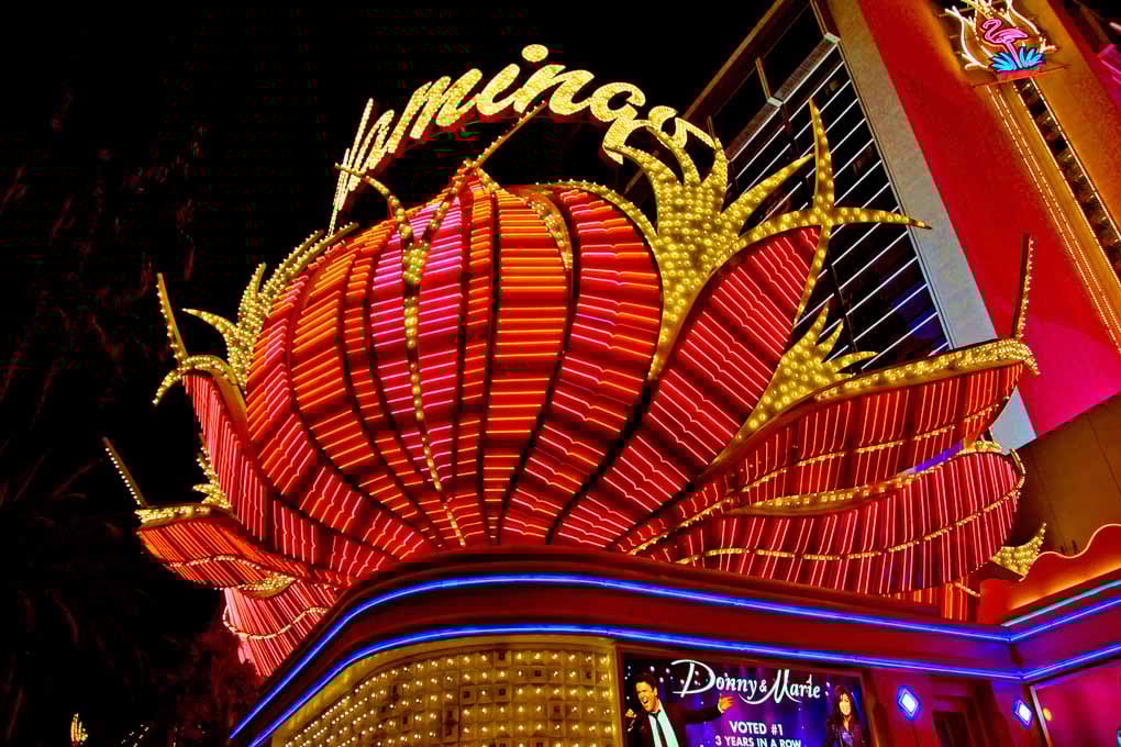 Flamingo Las Vegas Hotel Neon Lights America Photograph Print