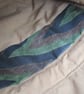 Upcycled Coffee Sack -  Crossbody Shoulder Bag - Green black and brown zigzag - Image 5