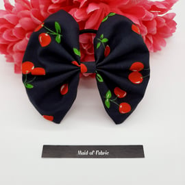 Hair bow bobble,  navy cherry,  3 for 2 offer. 