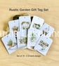 Rustic Garden Gift Tag set of 16 various designs 5.2 x 7.4cm