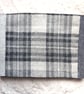 Tweed snood, Patchwork neck warmer, Handmade grey scarf, Pure wool wrap