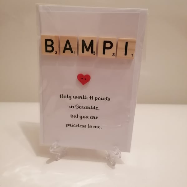 Bampi only worth 11 points in Scrabble greetings card