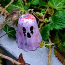 Spooky Cute Mini Ghost Figurines Eco-Resin Glitter Brain Detail Handmade Gothic 
