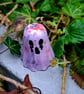 Spooky Cute Mini Ghost Figurines Eco-Resin Glitter Brain Detail Handmade Gothic 