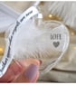 Wife Memorial Feather Bauble, In Memory of Wife, Heart Glass Christmas Ornament - Image 2
