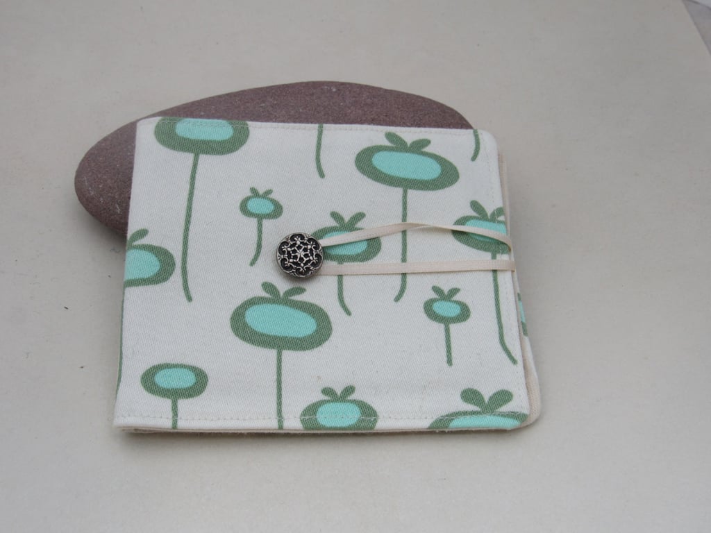 Handmade Aqua Poppyhead Needlebook