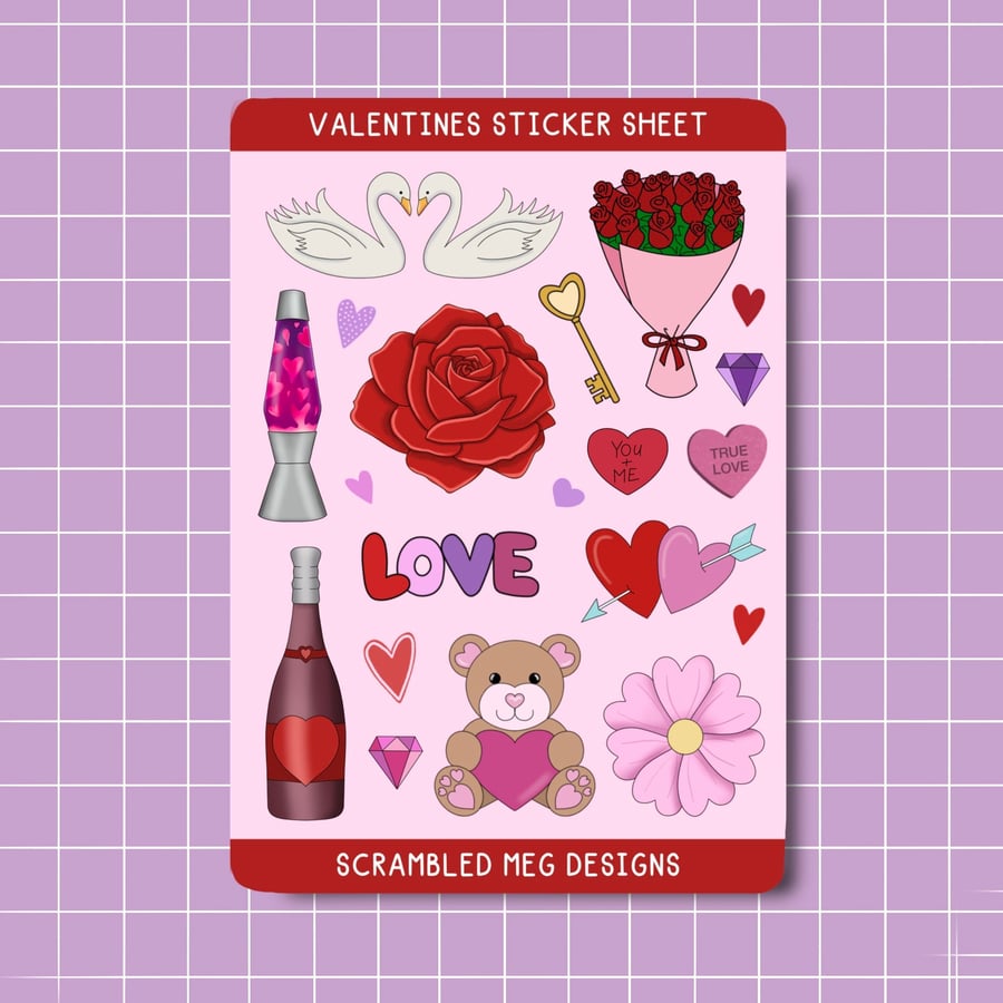 Valentines sticker sheet