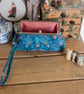 Botanical wristlet clutch purse in Rifle Paper fabric with hand stitched frame - Image 2