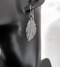 Oxidised Sterling silver feather earrings - Image 3