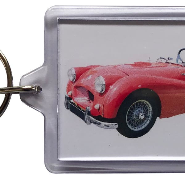 Triumph TR2 1955 - Keyring with 50x35mm Insert - Car Enthusiast