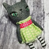 Handmade Miniature Cat Doll Black