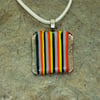 Multi-Coloured Striped Fused Glass Pendant