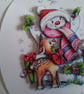 Christmas card. Snowman and reindeer Christmas card. Ref 240 - Image 2