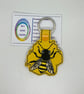 Embroidered Honey comb Bee Keyring Yellow - Image 1