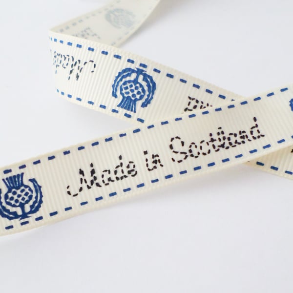 Made in Scotland ribbon 16mm wide craft gift wrap ribbon