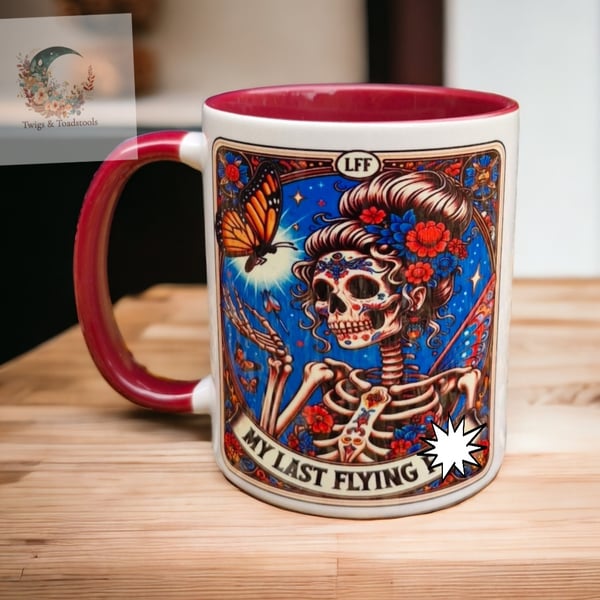 Tarot design funny quote skeleton mug 