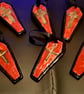 Handmade Ceramic Hanging Coffin Decorations - Set of 6
