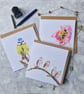 Pack of 3 cards: Barn owls, bumblebee & blue tit.