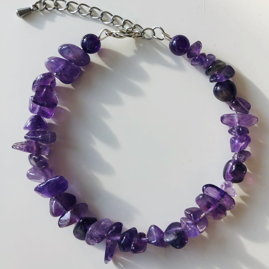 Amethyst memory wire bracelet
