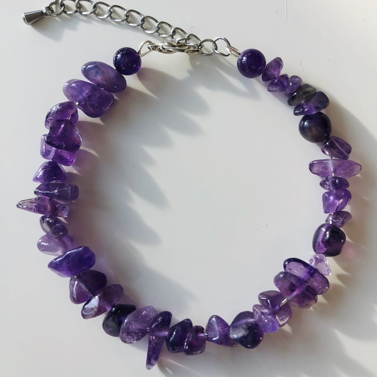 Amethyst memory wire bracelet
