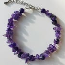 Amethyst memory wire bracelet