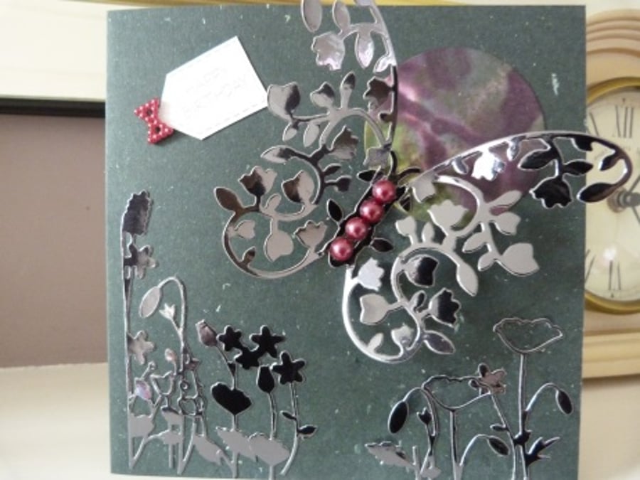 Nightlife Butterfly Birthday card