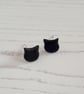 Halloween Mini black cat faces stud earrings - Image 1