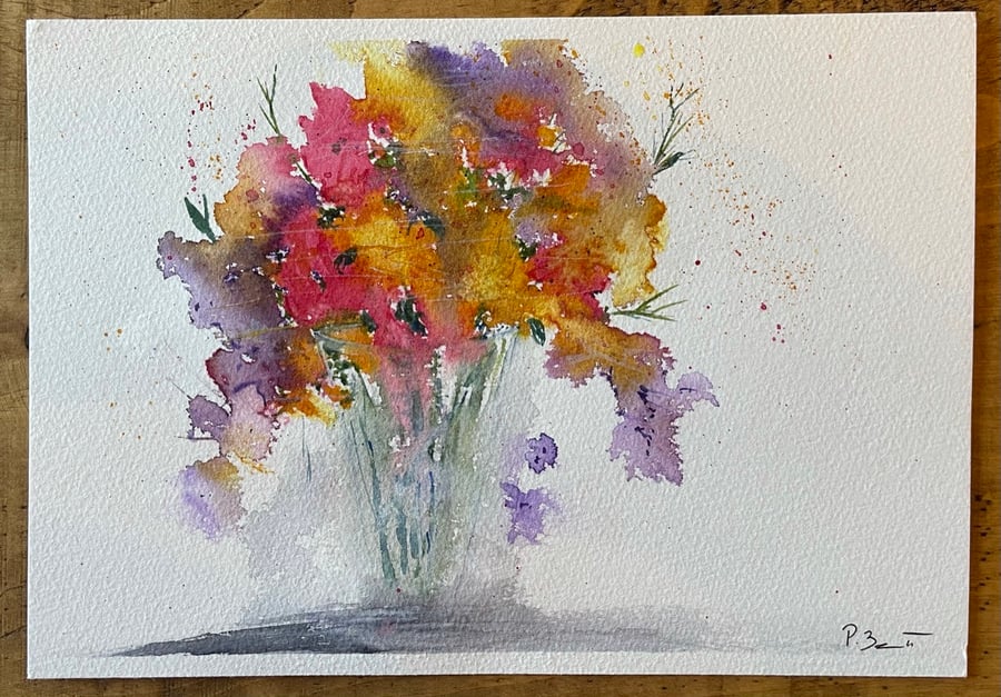 Loose boquet original watercolour painting